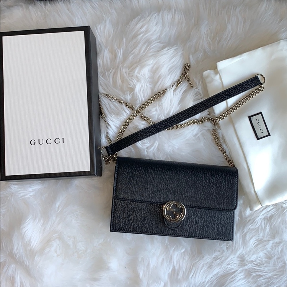 Gucci interlocking wallet on chain crossbody